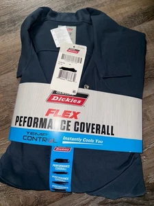 Dickies ~ Performance Coveralls Navy Blue Flex Temp Control Polyester ~ XL Tall - Picture 1 of 4