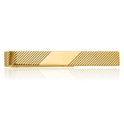 10K Solid Yellow Gold Mens Engraved Tie Clip Bar Tac - Image 1 of 4