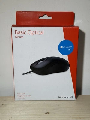 Microsoft Basic P58-00061 Optical Mouse Black New Open Box - Image 1 of 4