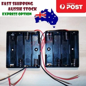 2x 4xAAA Battery Holder 4x1.5V 6V Box Case AAA Black Red Leads - Bild 1 von 1