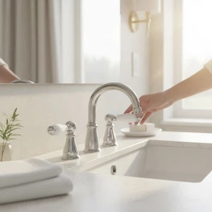 Moen 113917 Maniglie a leva in porcellana avorio e cromo NOS • Coppia di ricambio lusso - Foto 1 di 10