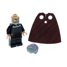1X Lego Minifigure Star Wars Count Dooku Black Cape Red Brown 7752 SW0224