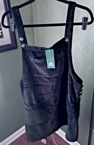 Vestido Wild Fable Negro Pana XXL Ébano Nuevo con Etiquetas Objetivo Botón Lateral - Imagen 1 de 12