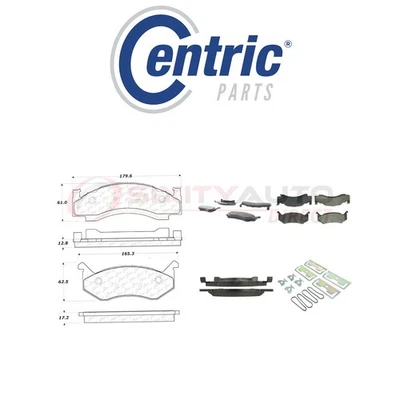Centric Semi Metallic Brake Pads w Shim for 1995-1997 Dodge B2500 3.9L 5.2L xi Foto 1 de 4