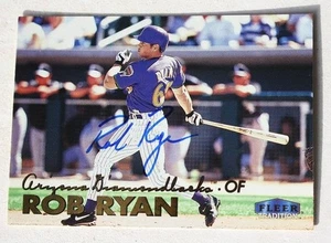 Arizona Diamondbacks Rob Ryan 1999 Fleer Tradition Autographed Baseball Card - - Picture 1 of 1