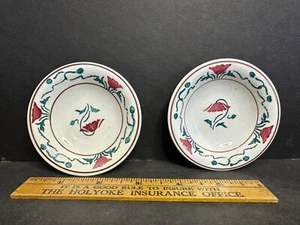 2 Villeroy & Boch Dresden 508 Saxony Red Poppy Art Nouveau BUTTER PATS - Picture 1 of 6