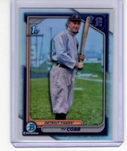 TY COBB 2024 BOWMAN CHROME DRAFT 1ST BASEBALL RETROFRACTOR TIGERS #201 - Picture 1 of 2