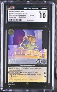 Disney Lorcana Beast Tragic Hero COLD FOIL Legendary CGC 10 Gem MINT - Picture 1 of 2