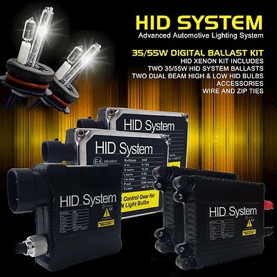Dual Bulb 35W 55W Xenon HID Kit Halogen High & HID Low H4 H13 9004 9007 9003 HB5 - Image 1 of 4