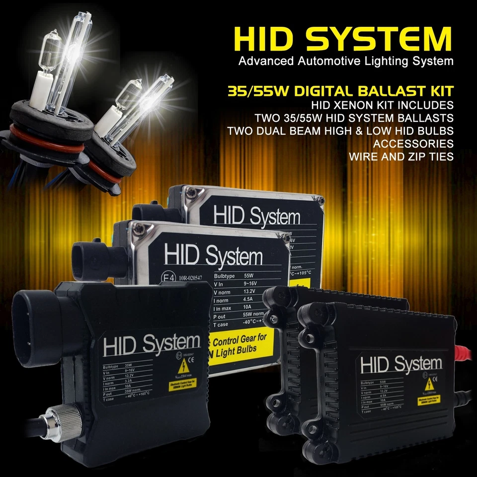 Dual Bulb 35W 55W Xenon HID Kit Halogen High & HID Low H4 H13 9004 9007 9003 HB5 - Image 1 of 4