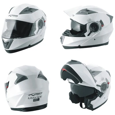 Casco Modular Homologado Moto Touring Sport Pantalla Parasol blanco - Imagen 1 de 4