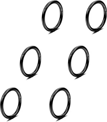 16G 316L Surgical steel HINGED segment Nose Ring Septum Clicker Daith Hoop - Image 1 of 4