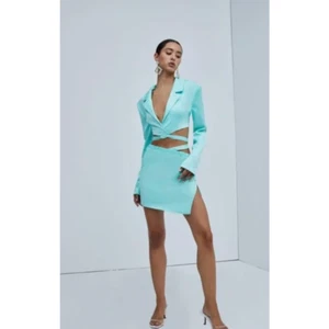 FOR LOVE & LEMONS Aqua Blue Satin Marie Mini Skirt NWT XXS - Picture 1 of 8