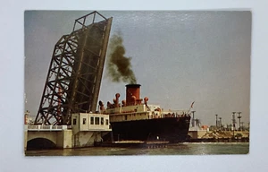Postcard Drawbridge at Corpus Christi Freighter Steam Texas H328 - Bild 1 von 2