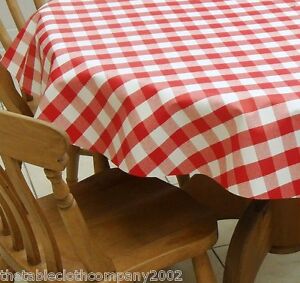 1.4M GREEN & WHITE CHECK WITH PARASOL HOLE ROUND PVC/VINYL TABLECLOTH 55 