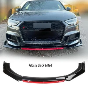 PER AUDI A3 S-Line S3 8V 2017-19 SPOILER LAMA SOTTO PARAURTI ANTERIORE SPLITTER - Imagen 1 de 6