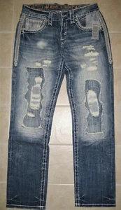 Rock Revival Kort Straight Jeans E1627J1L Men's Size 32X34 - Picture 1 of 8