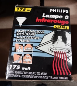 Philips 175W Clear Heat Lamp Restaurant Bathroom Medium Base Par38 Light Bulb - Picture 1 of 1