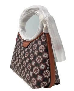 Bolso Bandolera Kate Spade Flor Monograma Lona Recubierta Top Cremallera Negro Multi Nuevo - Imagen 1 de 15