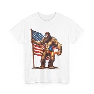Bigfoot Fireworks 4th of July Shirt, Sasquatch American Flag Women Men Shirt  - Picture 1 of 11