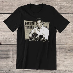 Camiseta Elvis Presley Love Me Tender Leyenda del Rock n Roll en Anillo Hilada Algodón - Imagen 1 de 6
