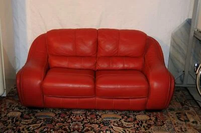 Bretz rote Ledercouch, Sofa - Bild 1 von 4