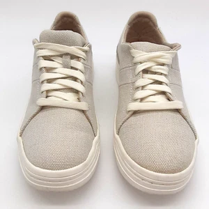 Dr. Scholls Everyday Größe 8,5 Damenschuhe hellbraun/grau Canvas-Sneaker Schnürschuhe - Bild 1 von 9