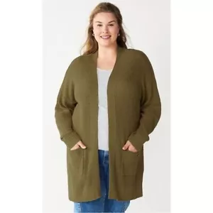 Cárdigan manga larga Sonoma Favorite verde oliva talla grande 4X nuevo con etiquetas - Imagen 1 de 2