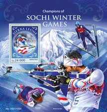 Sierra Leone 2016 MNH Sochi Winter Games Champions 1v S/S Winter Olympics Stamps