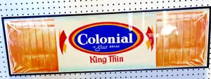 Rare Vintage Colonial Bread King Thin Framed Cardboard Sign - Picture 1 of 3