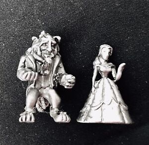 Miniature Solid Pewter Walt Disney BEAUTY and the BEAST Belle Metal Figurine C