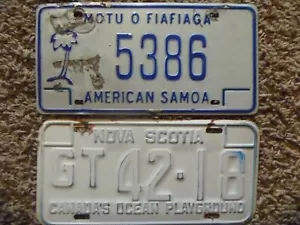 Choice AMERICAN SAMOA - Motu O Fiafiaga or NOVA SCOTIA License Plate - Picture 1 of 5