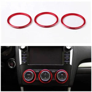 3pcs Red Air Conditioning Knob Button Trim Ring For Ford Escape Focus MK3 Subaru - Picture 1 of 1