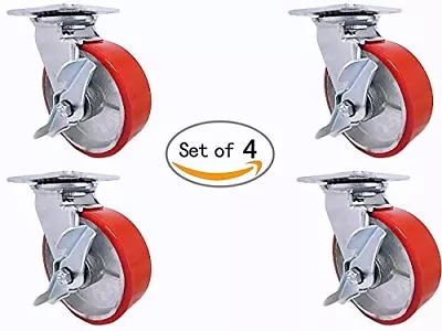 CASTERHQ - 8 inch X 2 inch Poly. Wheel on Steel Hub Swivel Caster Industrial Use