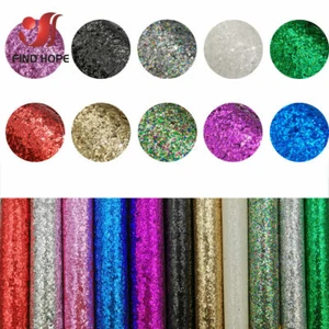 Shiny iridescent Chunky Glitter Vinyl Fabric Bow DIY Craft Earring 20*120CM A4A5 - Picture 1 of 18