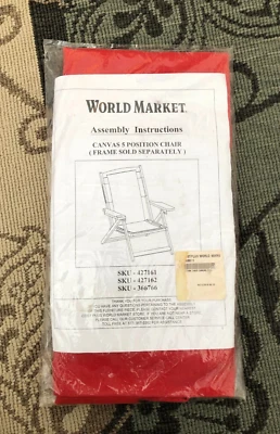 Capa de cadeira New World Market vermelha lona 5 posições substituição - Imagem 1 de 4