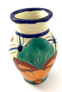 "Pequeño Jarrón de Cerámica Talavera Hecho a Mano Multicolor Hecho en México 3.5" - Imagen 1 de 5