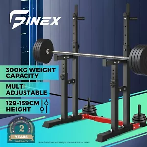 Finex Adjustable Squat Rack Weight Bench Press Barbell Bar Stand Weight Lifting - Picture 1 of 11