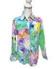 Vilagallo Blouse Top Shirt Button Up Long Sleeves Water Color Size 42