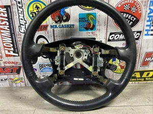 1998-2002 TOYOTA 4RUNNER LEATHER STEERING WHEEL BLACK CRUISE EQUIPPED USED OEM! - Picture 1 of 8