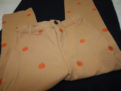 Usado en Excelente Condición Pantalones Chinos Gymboree Niños Talla 4T Caqui con Calabazas Bordadas Difícil de Encontrar RARO Foto 1 de 4