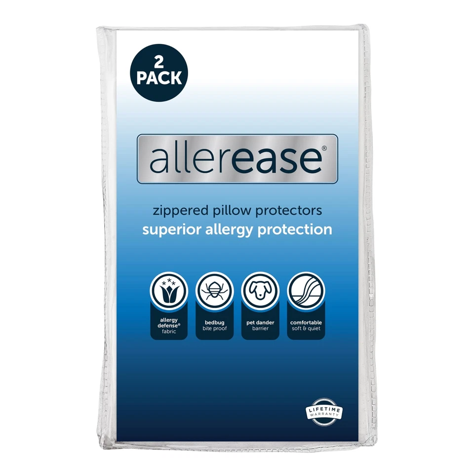 Aller-Ease Maximum Allergy and Bedbug Standard/Queen-2 Pack Pillow