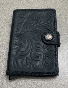 SECRID Herren Ornament Muster Schwarz Leder Geldbörse Geld Kartenetui Minimalistisch - Bild 1 von 8