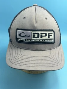 Drake DPF Performance Fishing Hat Grey BLUE Mesh Back Snapback Trucker Cap - Picture 1 of 9