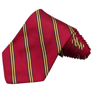 Brooks Brothers Repp Tie 58" Red Gold Navy Striped Classic Silk Hand Made USA - Picture 1 of 7