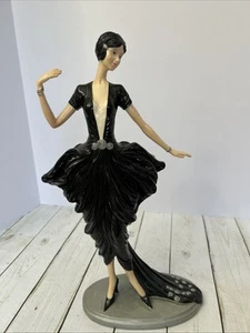 Seymour Mann Glamour Figur Skulptur 16" schwarz drapiertes Kleid - Bild 1 von 6
