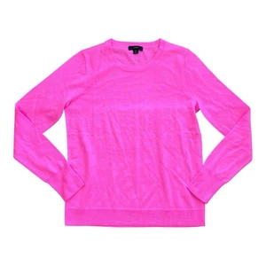 J Crew Sweater Womens XS Pink Merino Wool Margot Crewneck Office Bright Soft - Picture 1 of 10