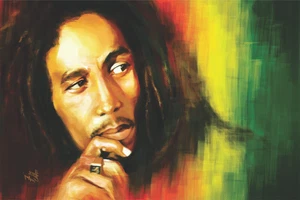 ARTE DE PARED DE LIENZO ESTIRADO BOB MARLEY LISTO PARA COLGAR CP542 - Imagen 1 de 7