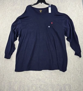 Polo Ralph Lauren Big & Tall dunkelblau Langarm V-Ausschnitt Baumwolle Pullover 4XB - Bild 1 von 7
