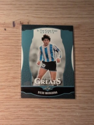 Tarjeta de fútbol Diego Maradona 2024 Leaf In The Game usada deportiva azul inserción TG8 Foto 1 de 2
